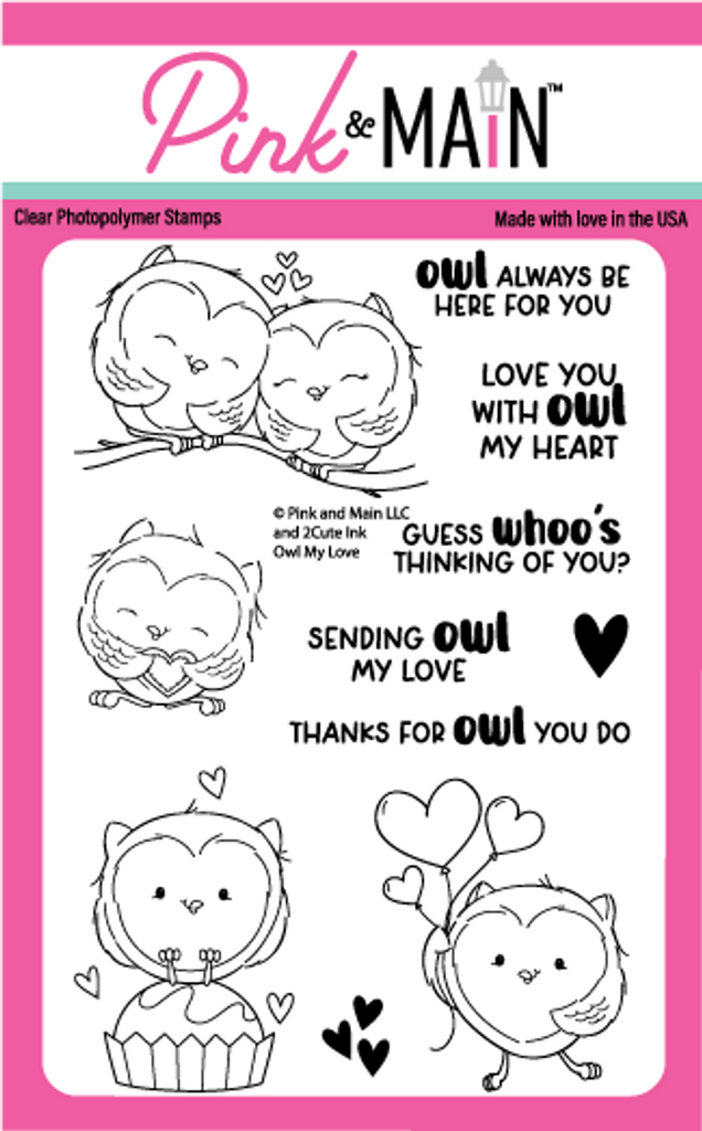 Pink and Main Owl My Love Clear Stamps pm0665