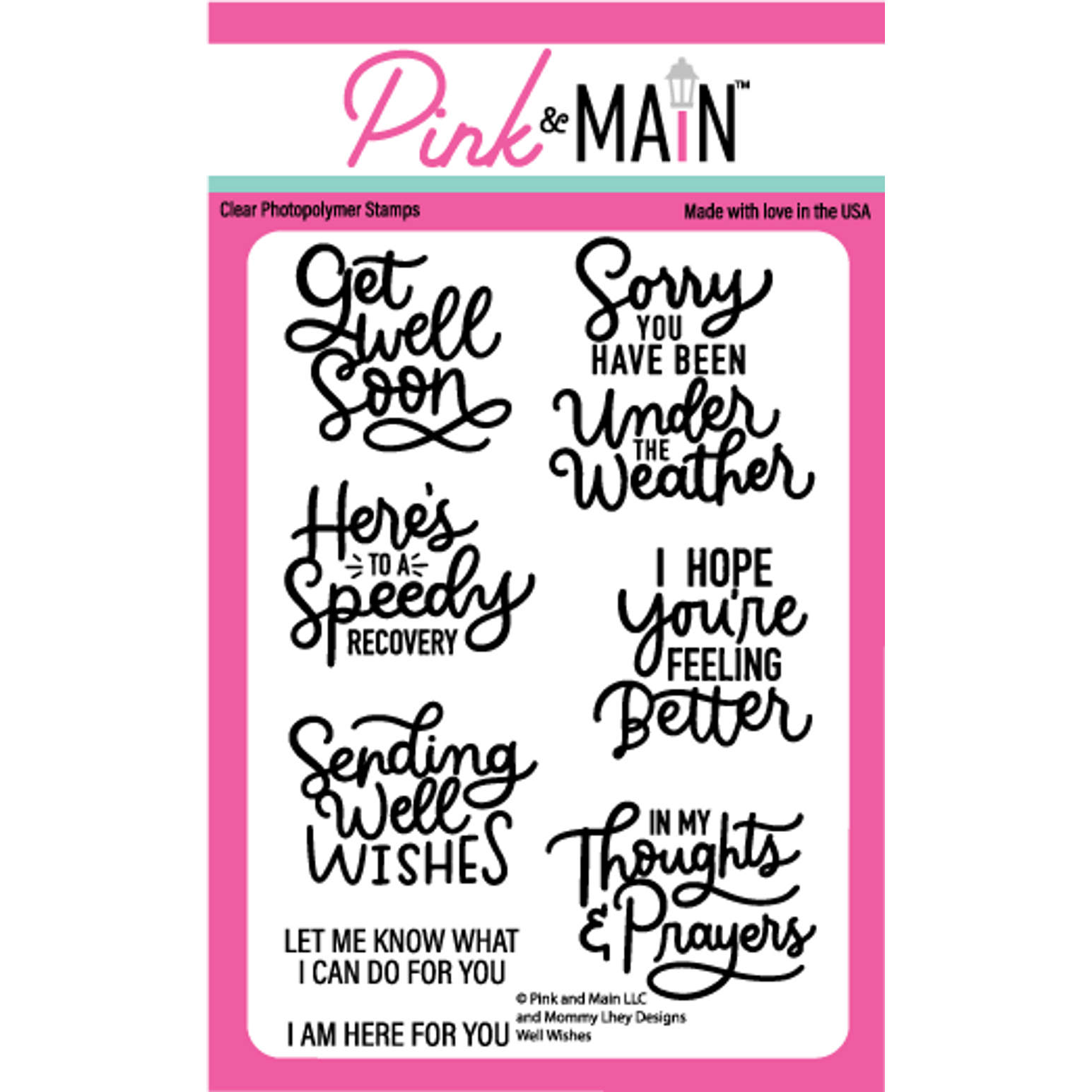 Pink and Main Well Wishes Clear Stamps pm0672