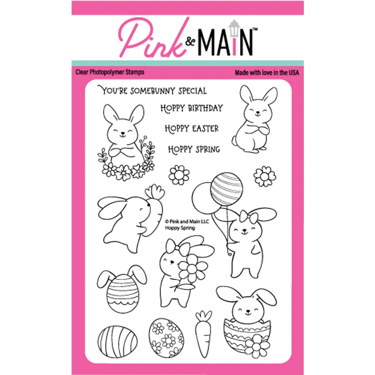 Pink and Main Hoppy Spring Clear Stamps pm0682