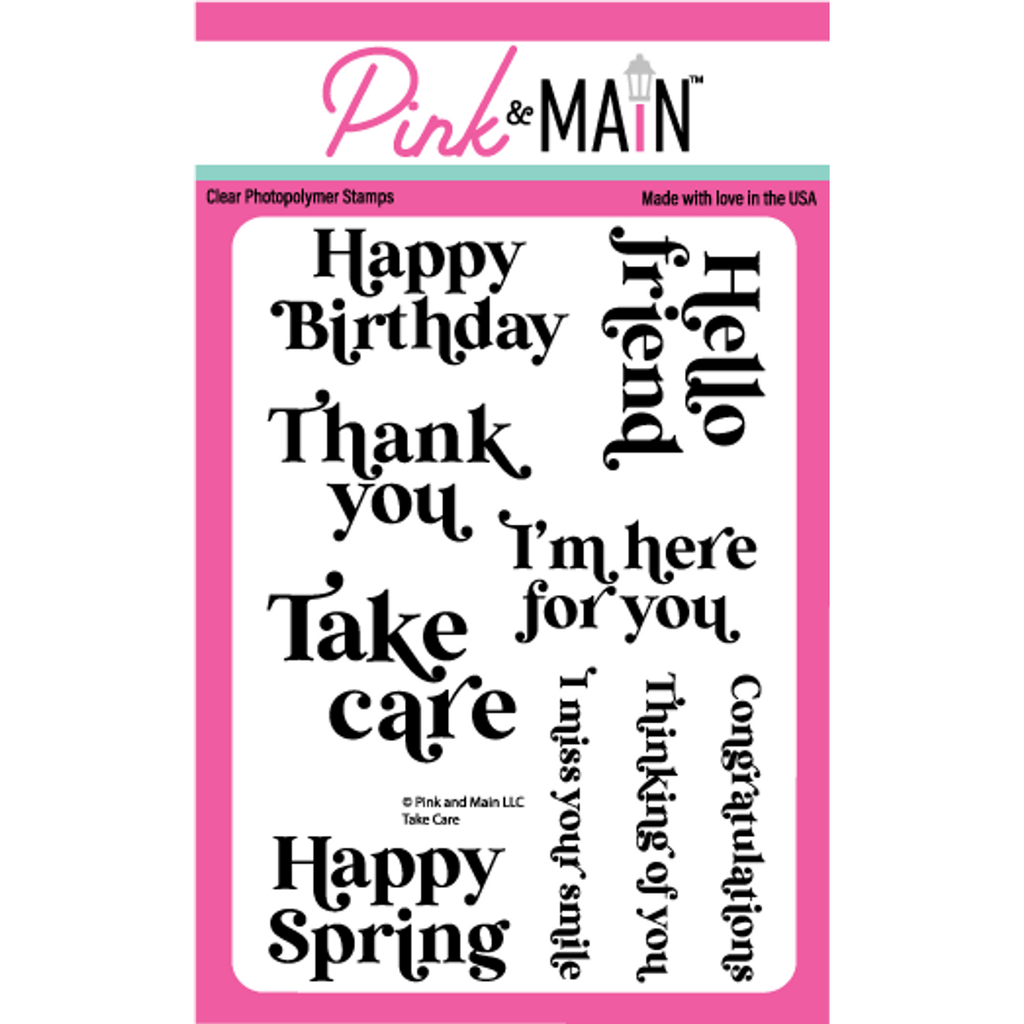 Pink and Main Take Care Clear Stamps pm0684