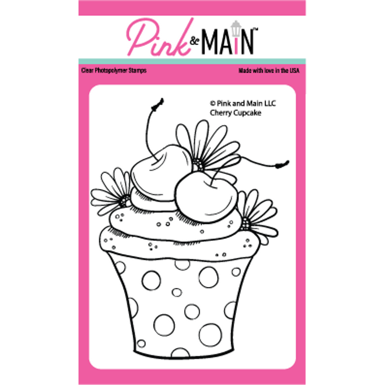 Pink and Main Cherry Cupcake Clear Stamps pm0688