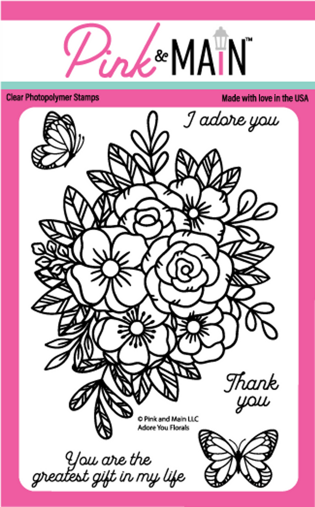 Pink and Main Adore You Florals Clear Stamps pm0698