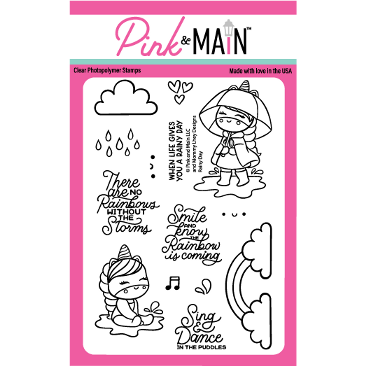 Pink and Main Rainy Day Clear Stamps pm0700