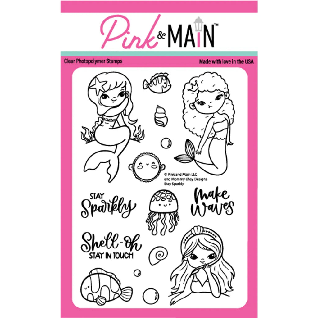 Pink and Main Stay Sparkly Clear Stamps pm0701