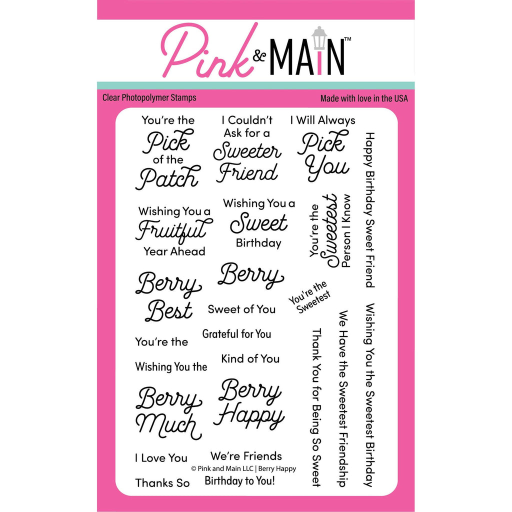 Pink and Main Berry Happy Clear Stamps pm0789
