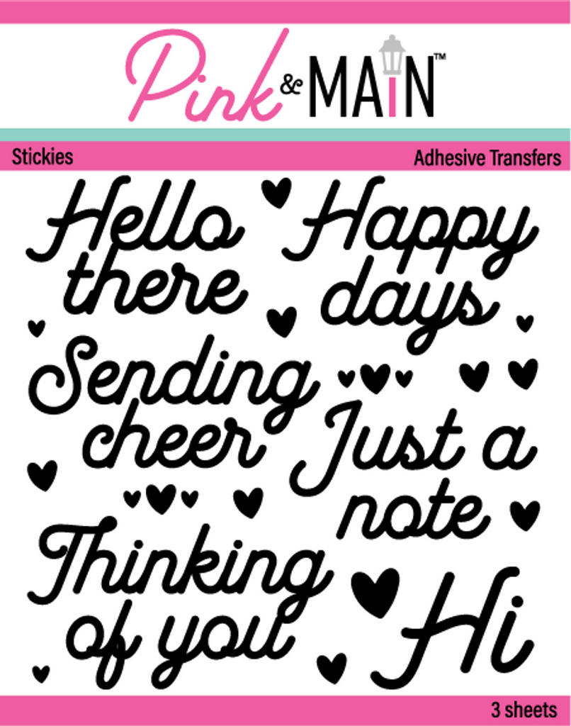 Pink and Main Simple Greetings Stickies Adhesive Transfers PMF079