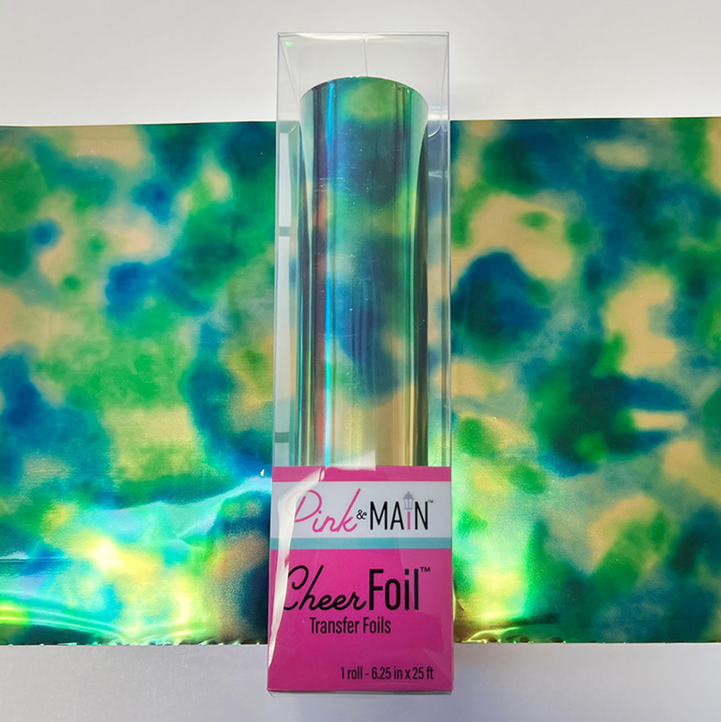 Pink and Main Watercolor Green CheerFoil Roll PMF100