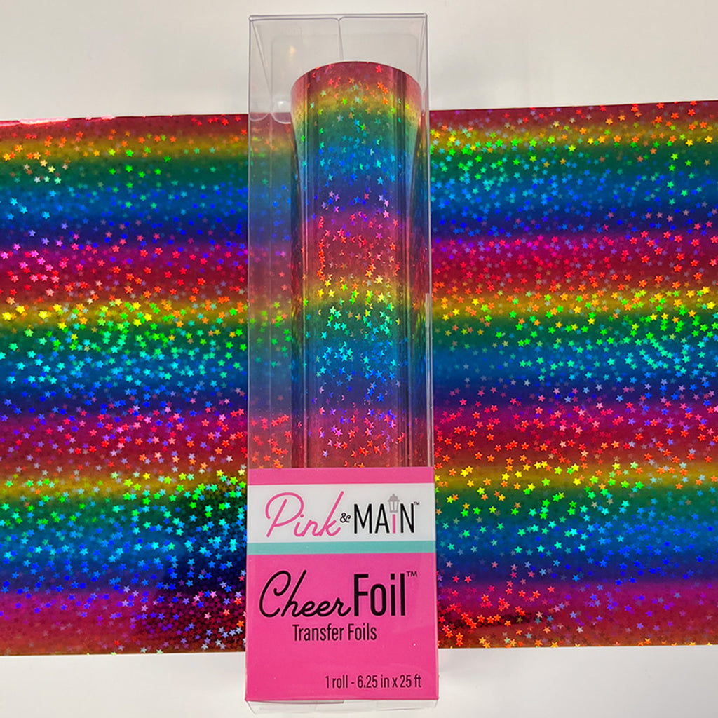Pink and Main Starry Rainbow CheerFoil Roll pmf153