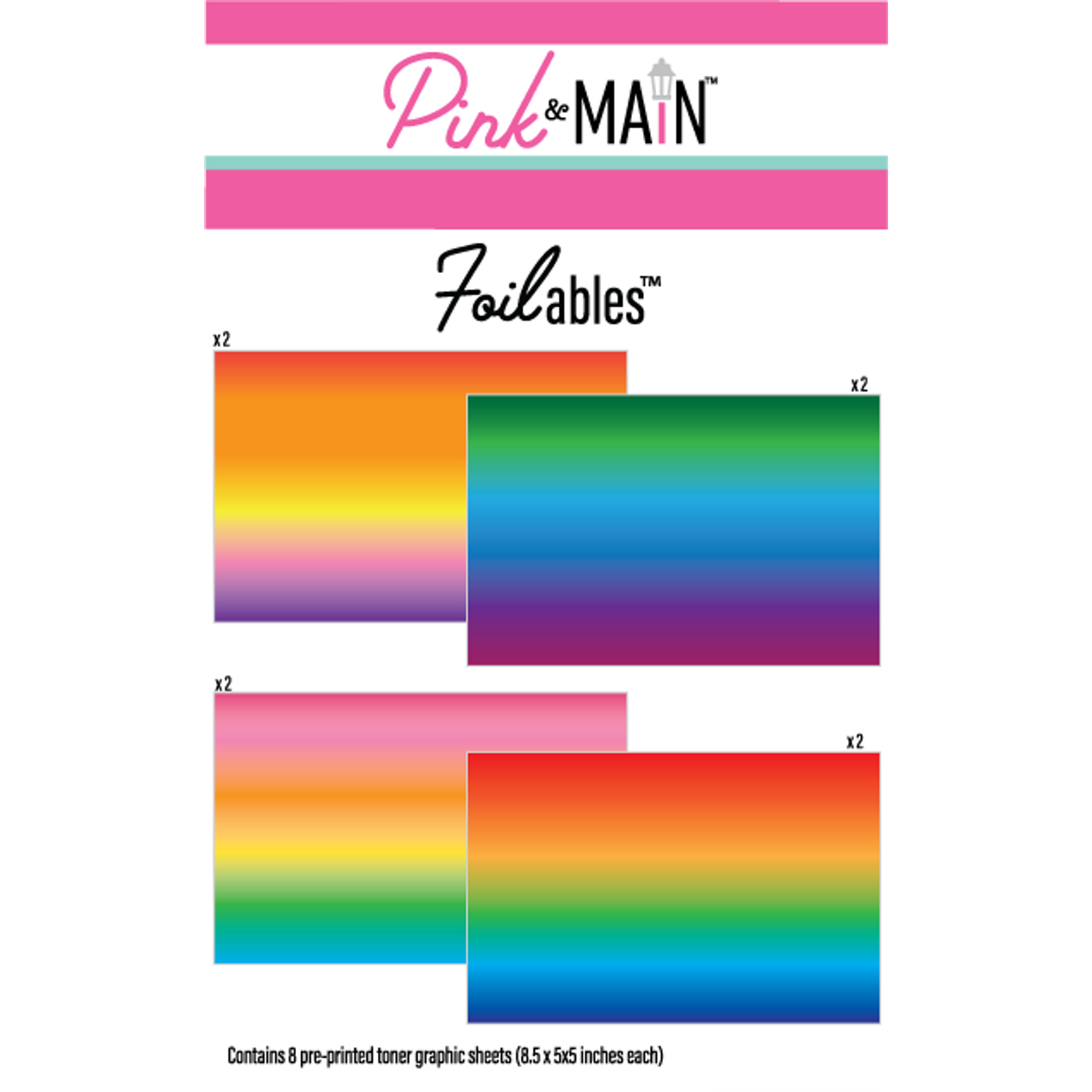 Pink and Main Bright Ombre Foilable Sheets pmf157