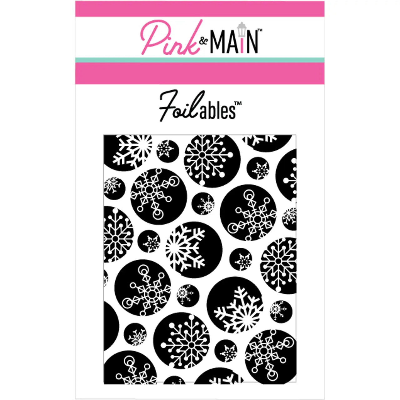 Pink and Main Snowflake Circles Foilable Panels pmf165