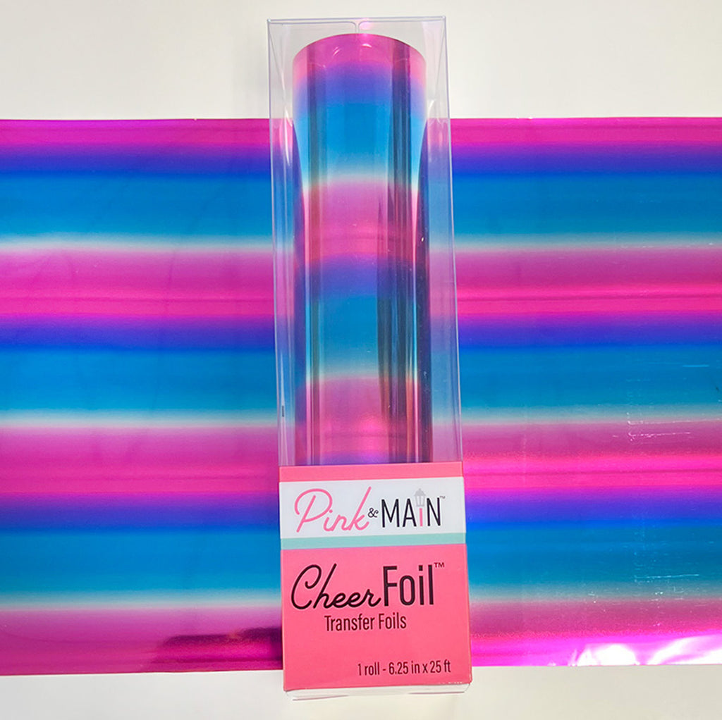Pink and Main Ombre Pink Teal CheerFoil Roll pmf167