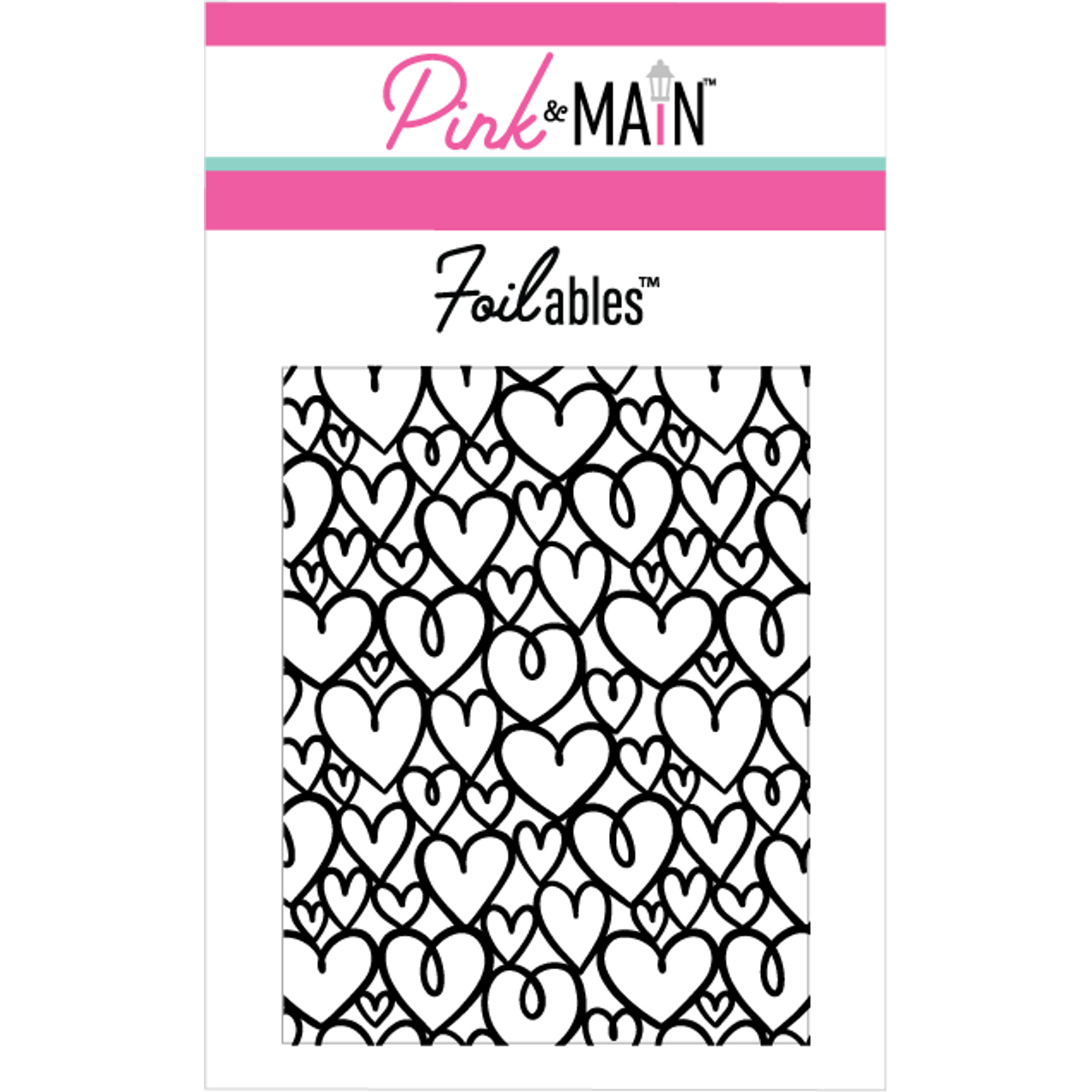 Pink and Main Loopy Hearts Foilable Panels pmf172
