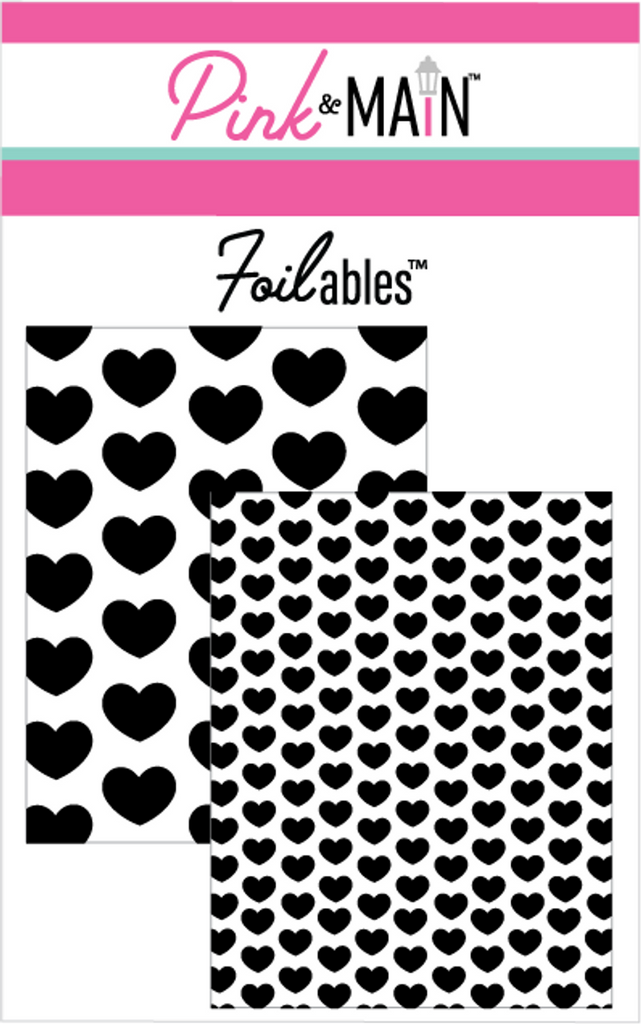 Pink and Main Polka Hearts Foilable Panels pmf174