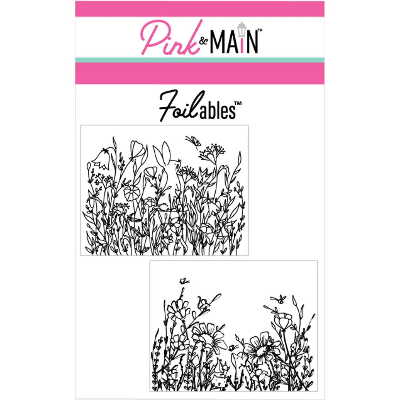 Pink and Main Critters in the Meadow Foilables Panels pmf196