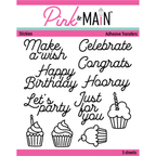 Pink and Main Birthday Sentiments Stickies Adhesive Transfers pmf197