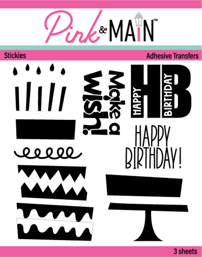Pink and Main Build a Cake Stickies Adhesive Transfers pmf198