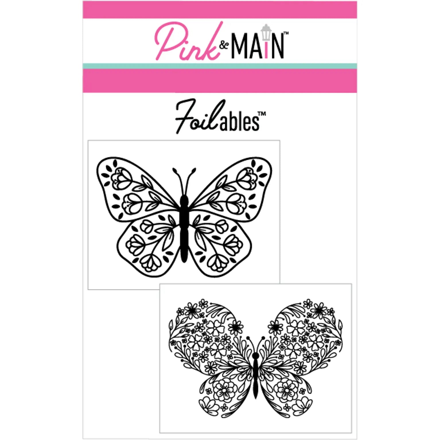 Pink and Main Big Butterflies Foilable Panels pmf208