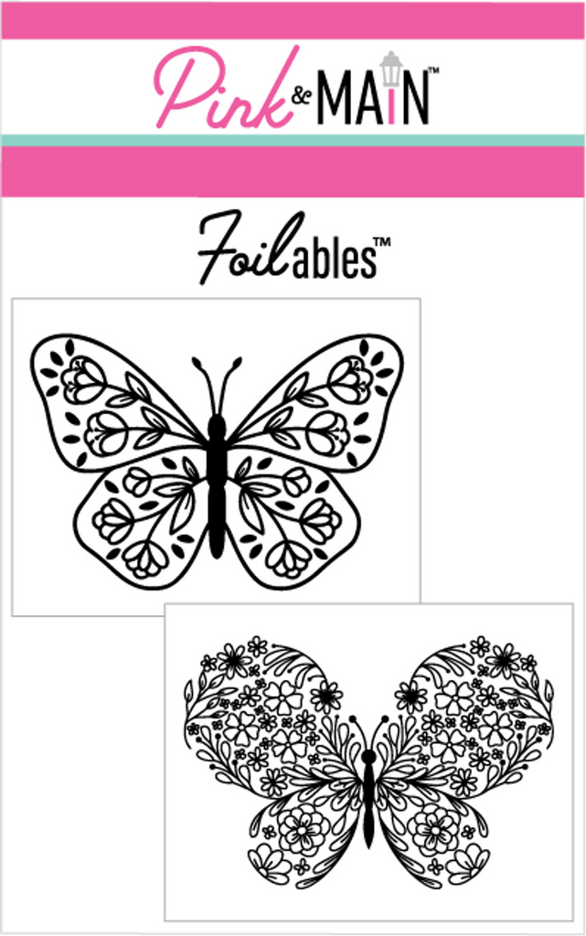Pink and Main Big Butterflies Foilable Panels pmf208