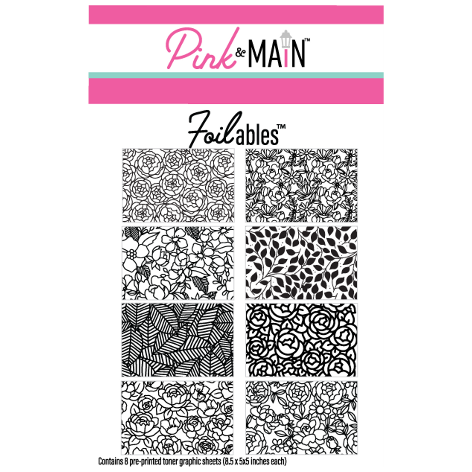 Pink and Main Flower Background Foilables Sheets pmf210