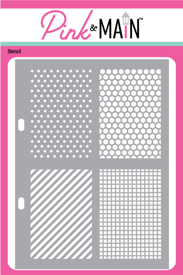Pink and Main Rectangle Patterns Stencil PMS096