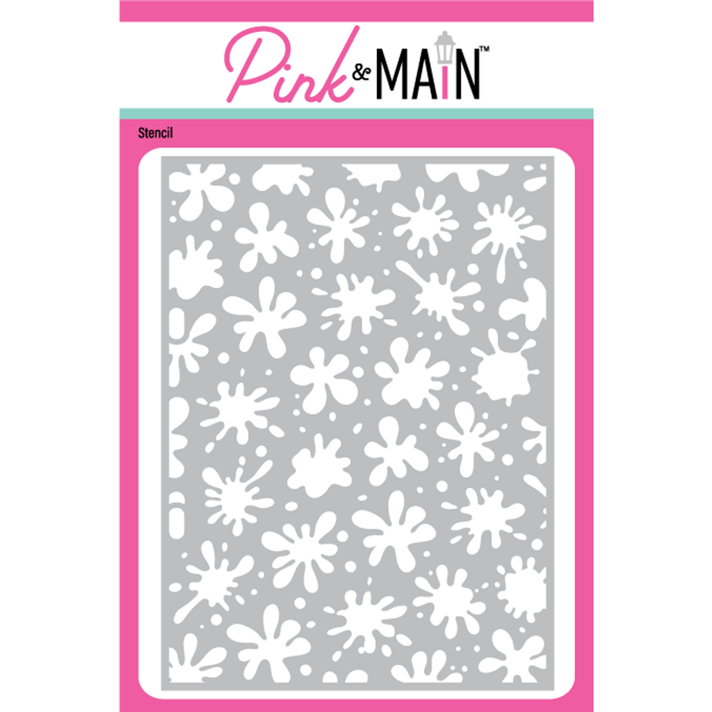 Pink and Main Ink Blots Stencil pms114