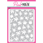 Pink and Main Ink Blots Stencil pms114