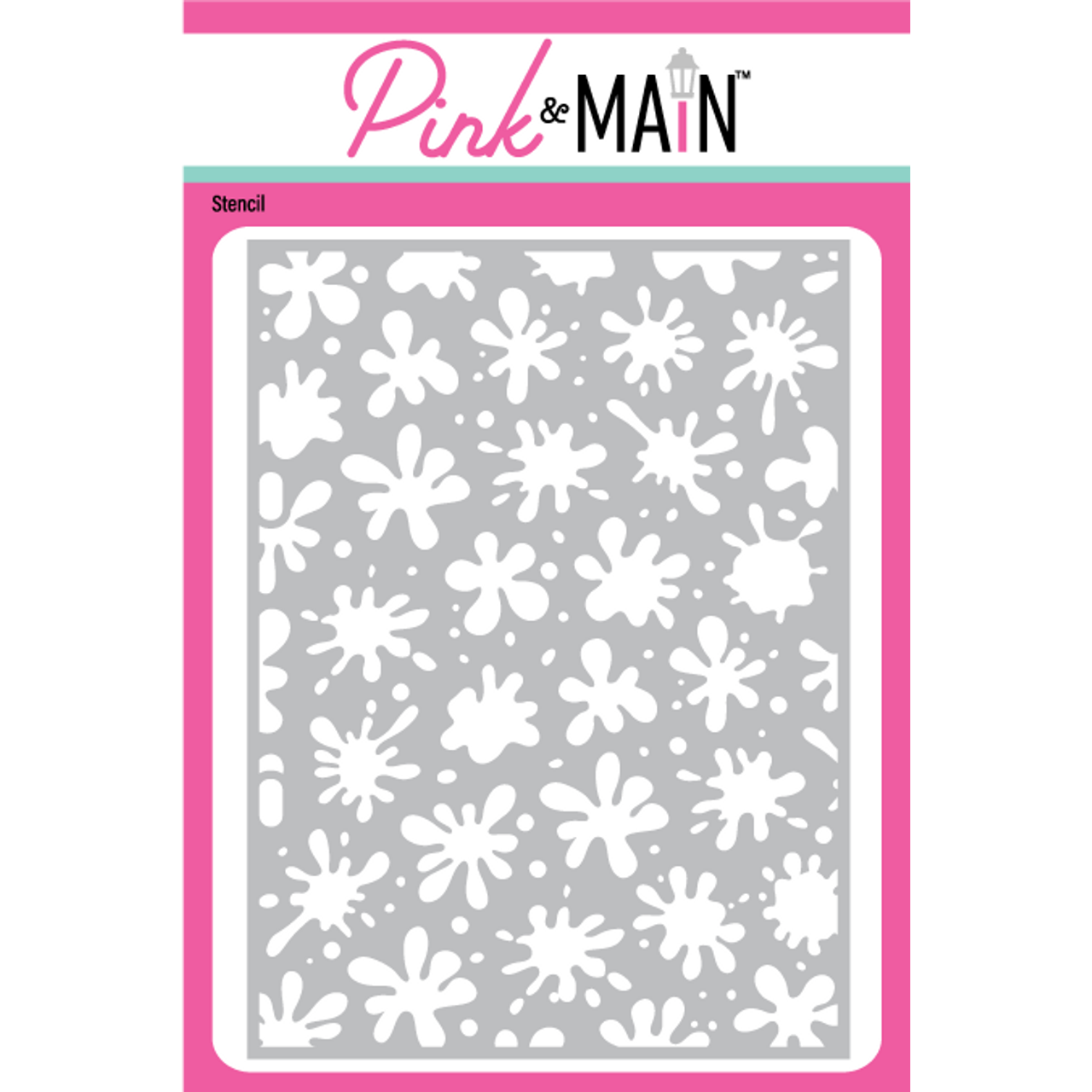 Pink and Main Ink Blots Stencil pms114