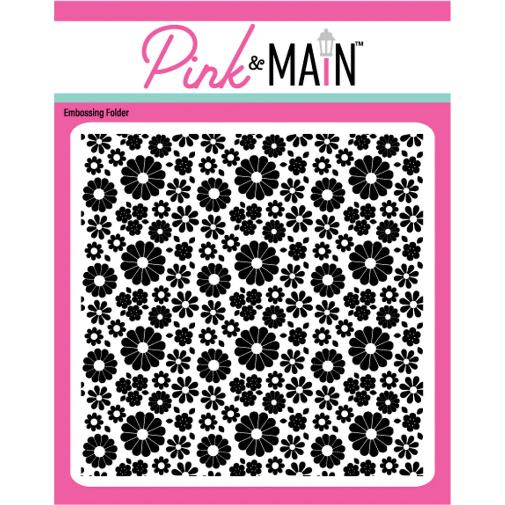 Pink and Main Many Flowers 6x6 Embossing Folder PMT064