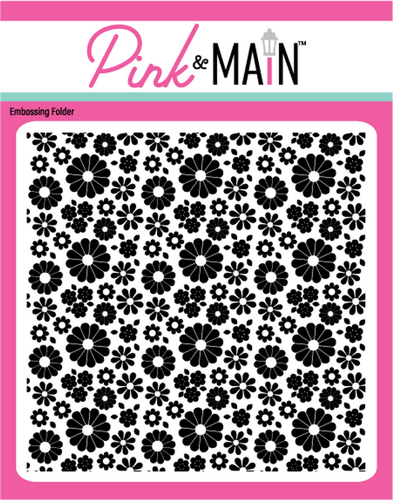 Pink and Main Many Flowers 6x6 Embossing Folder PMT064
