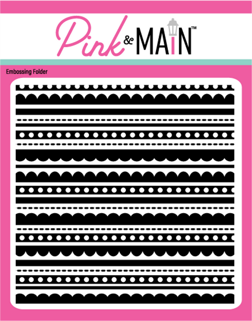 Pink and Main Fun Stripes 6x6 inch Embossing Folder pmt069