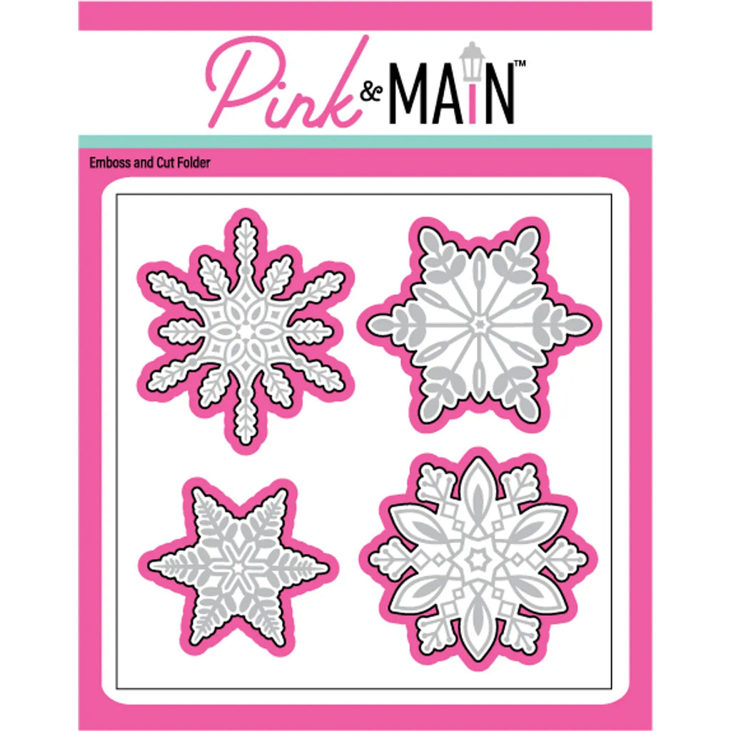 Pink and Main Snowflakes Emboss and Cut Folder pmt071