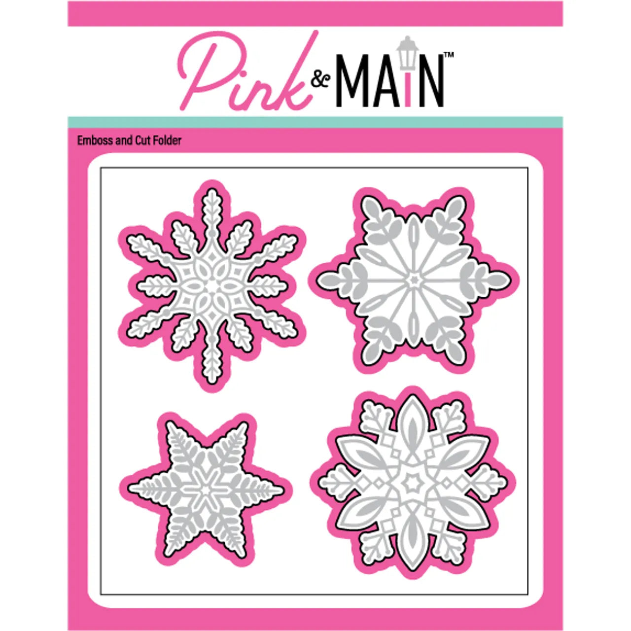 Pink and Main Snowflakes Emboss and Cut Folder pmt071
