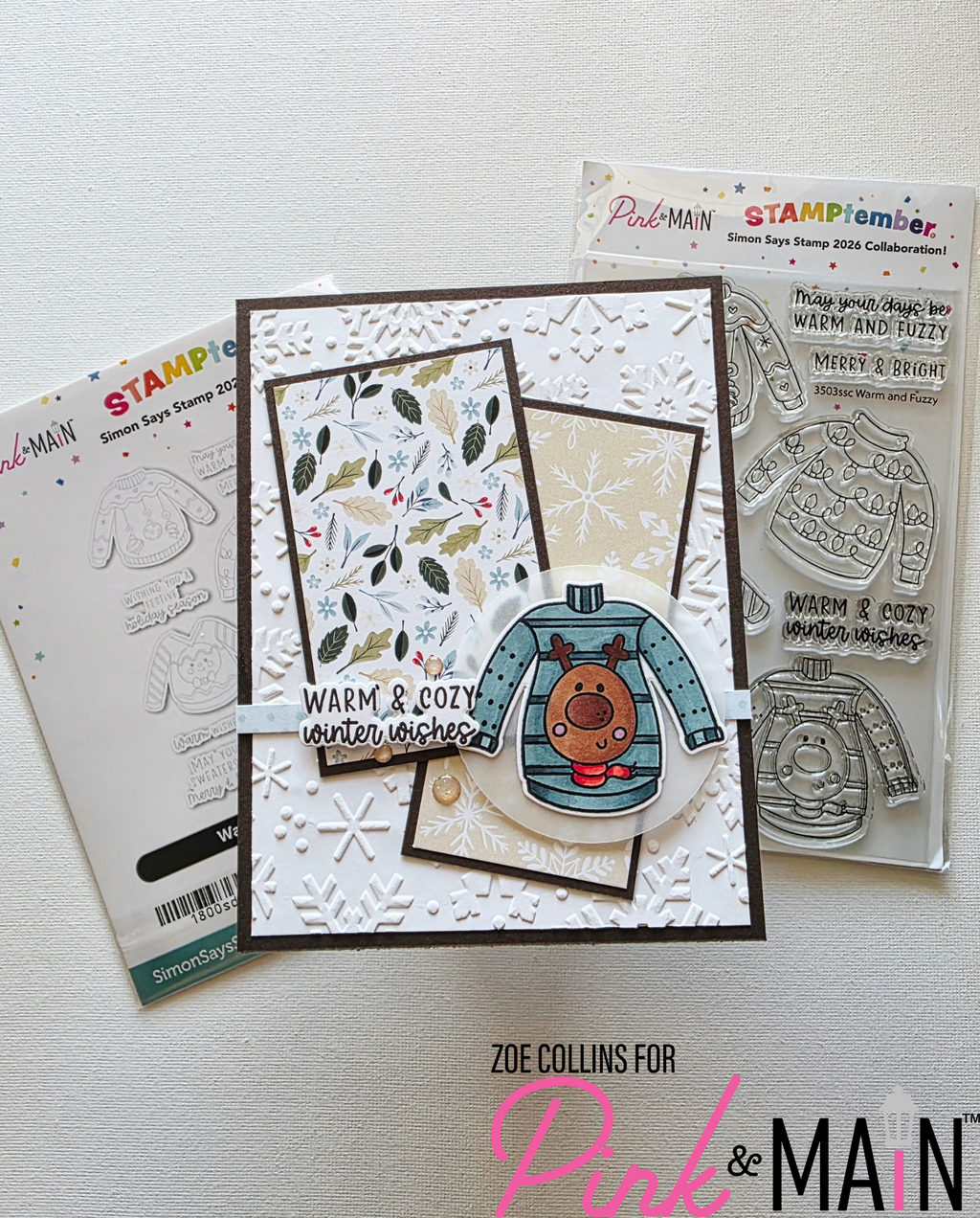 Pink and Main Warm and Fuzzy STAMPtember Exclusive Stamps and Dies