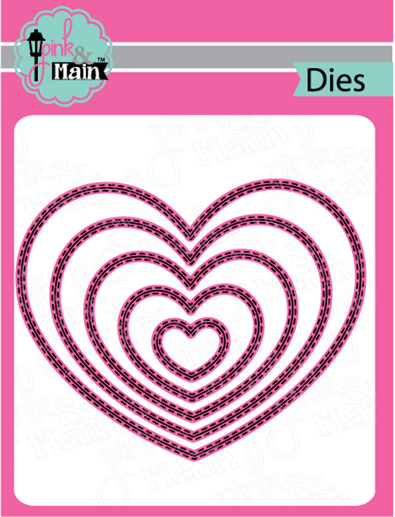 Pink and Main DOUBLE STITCHED HEART Die Set PNM131