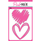 Pink and Main Doodled Hearts Dies pnm583