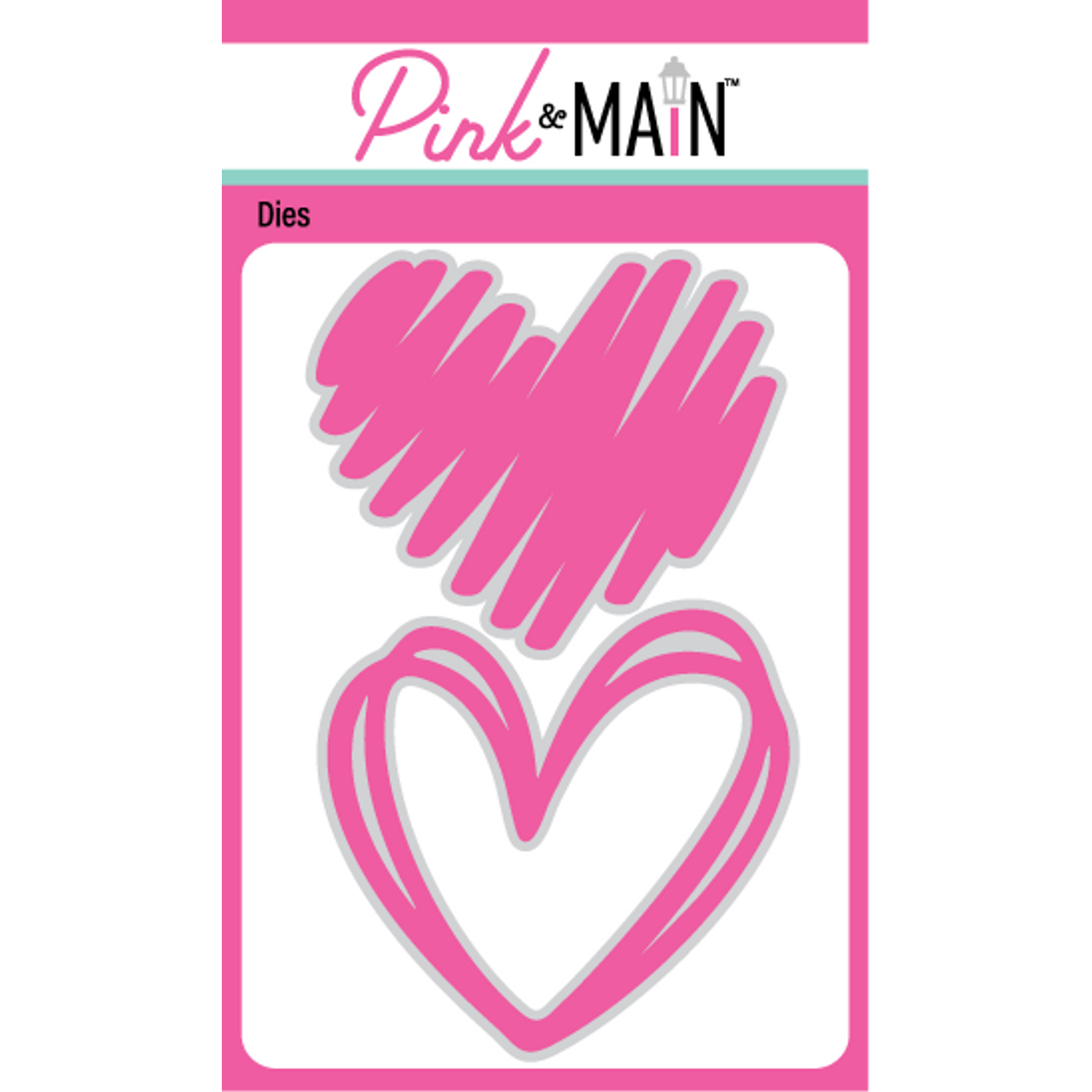 Pink and Main Doodled Hearts Dies pnm583