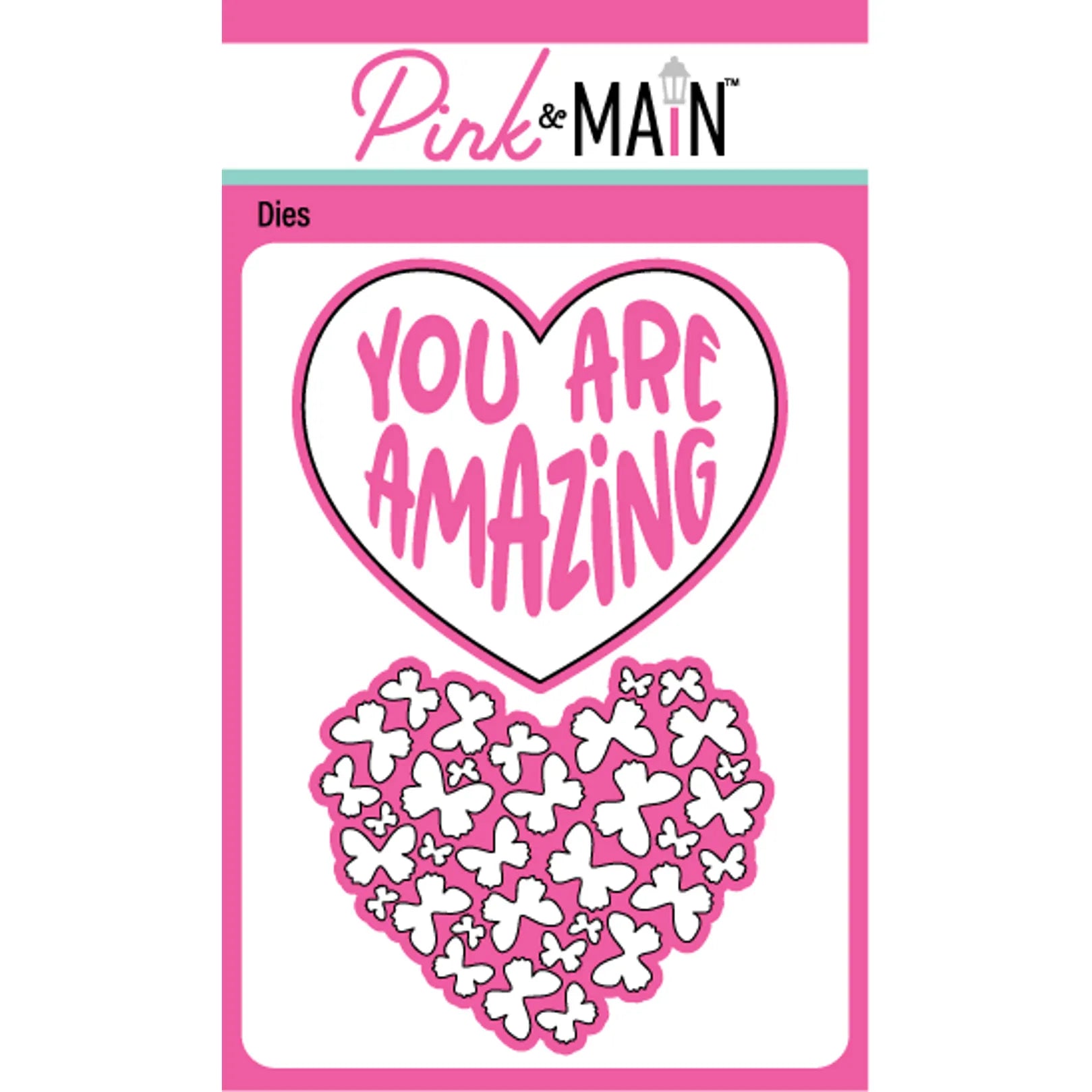 Pink and Main Hearts a Flutter Dies pnm627