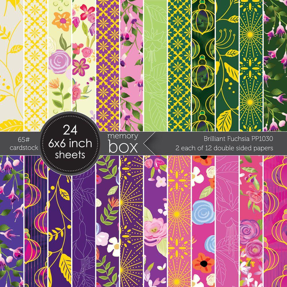 Memory Box Brilliant Fuchsia 6x6 Paper Pack pp1030