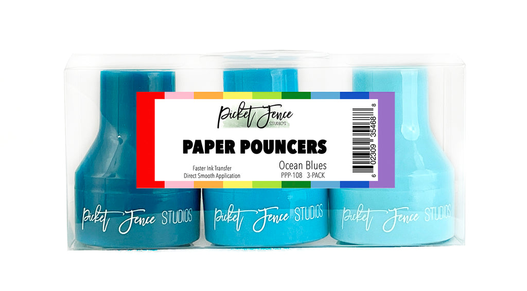 Picket Fence Studios Paper Pouncers Ocean Blues 3 Pack ppp-108