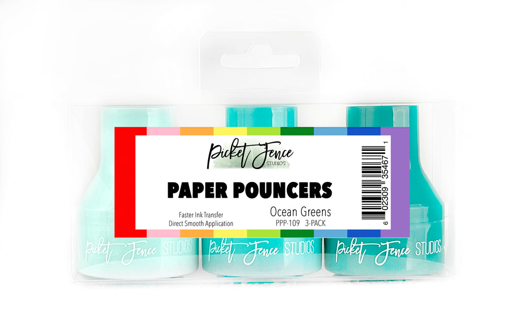Picket Fence Studios Paper Pouncers Ocean Greens 3 Pack ppp-109