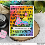 Pretty Pink Posh Birthday Words Stencil party hats | color-code:ALT01