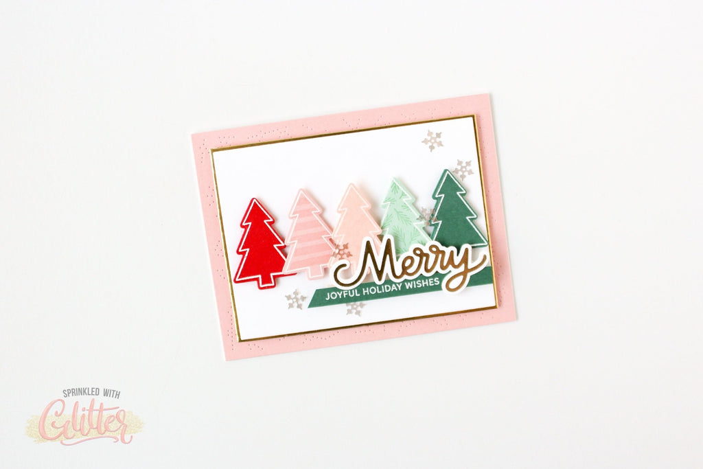 Pretty Pink Posh Holiday Trees Coordinating Dies merry