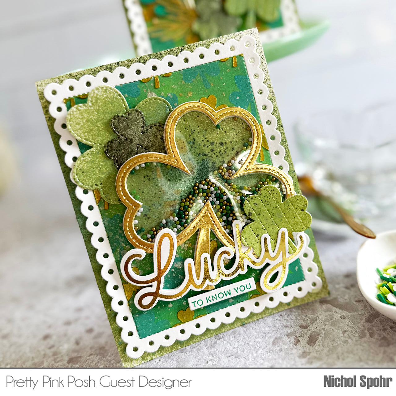 Pretty Pink Posh Lucky Day Shaker Beads shaker card | color-code:ALT01
