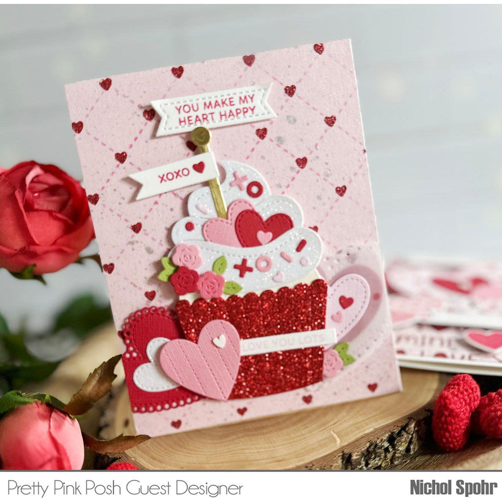 Pretty Pink Posh Big Valentine Cupcake Dies xoxo | color-code:ALT01