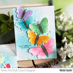 Pretty Pink Posh Pierced Leafy Vines Plate Die fluttering by | color-code:ALT01
