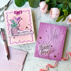 PREORDER Simon Says Stamp Card Kit of the Month August 2026 Made to Flourish ck0826 Emily Midgett Pink Floral Card Duo 