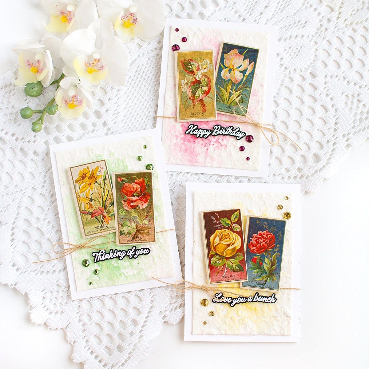 PREORDER Simon Says Stamp Card Kit of the Month August 2026 Made to Flourish ck0826 Heather Hoffman Vintage Flowers Card Set
