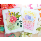PREORDER Simon Says Stamp Card Kit of the Month August 2026 Made to Flourish ck0826 Laura Bassen Colorful Floral Thank You Cards | color-code:ALT17