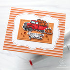 PREORDER Simon Says Stamp Card Kit of the Month October 2026 Homespun Gratitude ck1026 Thanks Card Cath Zielske Red Pick-up