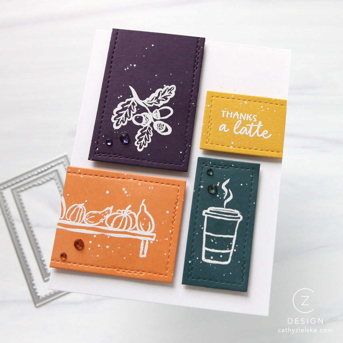 PREORDER Simon Says Stamp Card Kit of the Month October 2026 Homespun Gratitude ck1026 Thanks a Latte Card Cathy Zielske Color Block